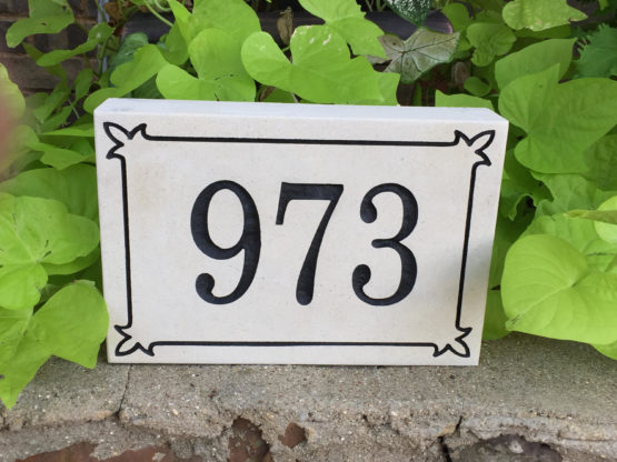 Address Stone With Fleur-De-Lis Border