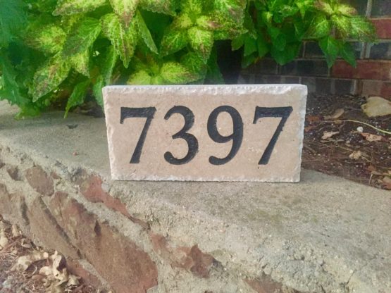 Travertine Address Stone - Tumbled